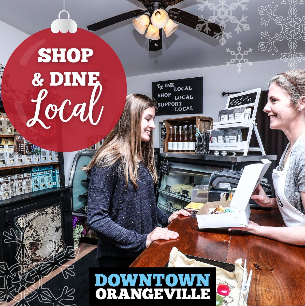 downtownoville's tweet photo. This holiday season shop and dine local! #downtownorangeville #downtownoville #orangevillebia #shoplocal #WickedShortbread https://t.co/hde4So7IWv