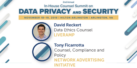 WCLegal's tweet photo. What are the impacts that increasingly stringent data privacy regulations will have on ad tech? Develop an understanding of where privacy conflicts might arise with our speakers from @LiveRamp &amp; @NAI. #PrivacyCounsel #AdTech https://t.co/WzQ58oI6er