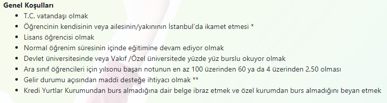 İBB'nin burs tezgahında maddi desteğe ihtiyacı olmak ifadesinin ne anlama geldiğini merak ettiniz mi? Ben söyleyeyim, sosyal medya hesaplarınız kontrol edilecek ve AK Parti destekçisi olup olmadığınız kontrol edilecek. Eğer AK Partili'yseniz size burs murs çıkmayacak.