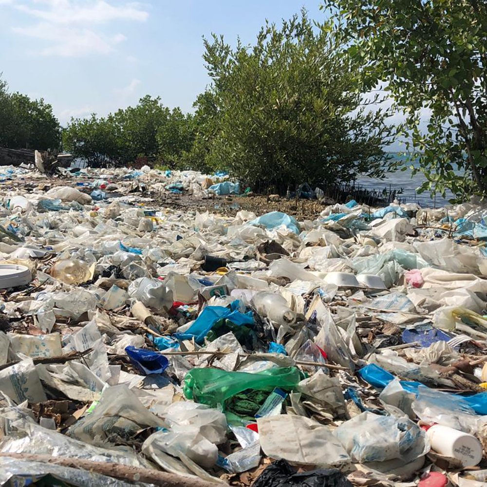 4ocean's tweet photo. It's estimated that the amount of plastic waste entering the ocean every year is equivalent to 5 grocery bags of plastic trash sitting on every foot of coastline around the world.

📸: samjackwebster (IG) https://t.co/YIbNRZw7JN