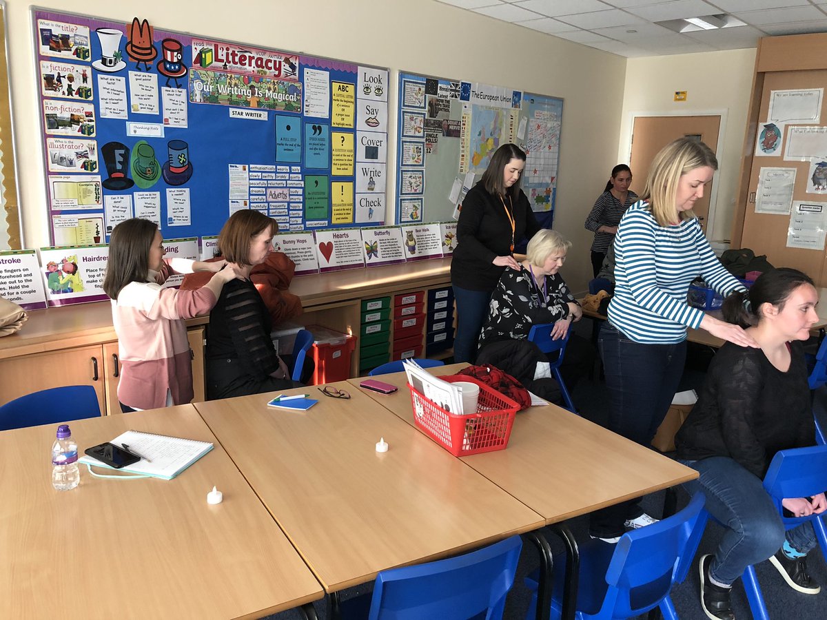 KilbrideTeam's tweet photo. Exploring the use of positive and nurturing touch with Angela and Elaine @stkennethsek with @sasbhighschool Learning Community. #itsSLC #sharelearncollaborate #nurture #massage #selfesteem #positivetouch https://t.co/a3KGIb5mqF