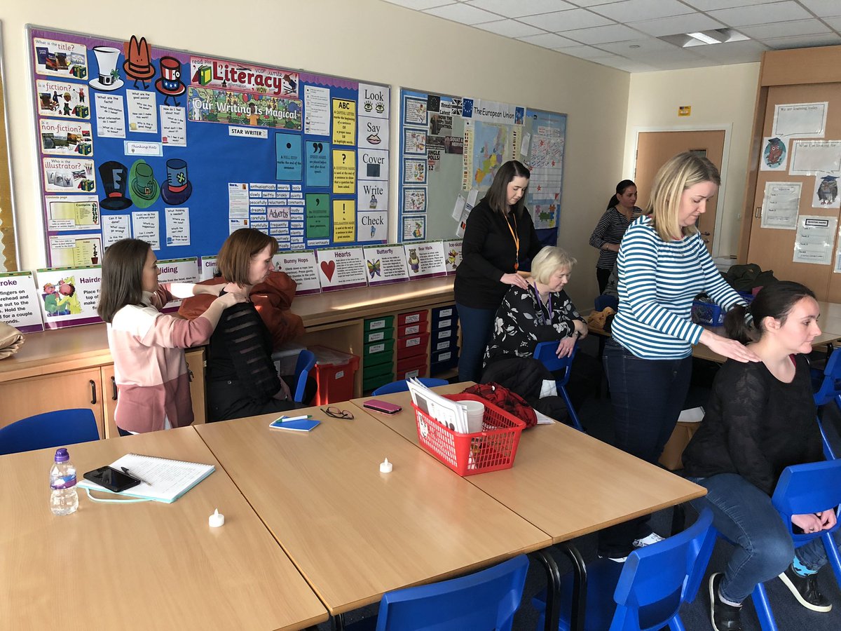 KilbrideTeam's tweet photo. Exploring the use of positive and nurturing touch with Angela and Elaine @stkennethsek with @sasbhighschool Learning Community. #itsSLC #sharelearncollaborate #nurture #massage #selfesteem #positivetouch https://t.co/a3KGIb5mqF