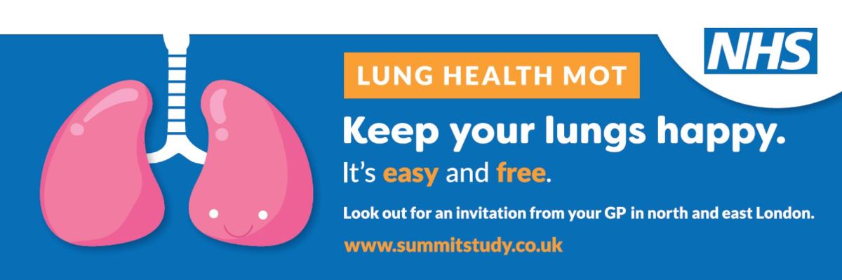 uclh's tweet image. Spot #LungHealthCheck ad on local buses. Look out for an invitation to the NHS Lung Health MOT and the SUMMIT research study from your GP. The free check in a local hospital can spot any problems early when treatment can be more straightforward and successful. #SUMMITstudy #LCAM