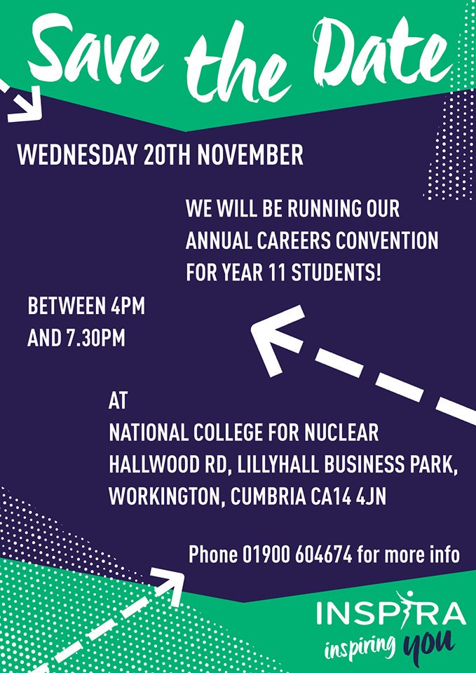 rwptraining's tweet photo. Hello Everyone!
We will be attending the Inspira event on tomorrow in Workington!
Please check out the details below!
If you are attending, we shall look forward to meeting you!π
#carlisle #workington #Cumbria #northwest #inspira #Careers #careeradvice #rwptraining https://t.co/DdA7PADUKu