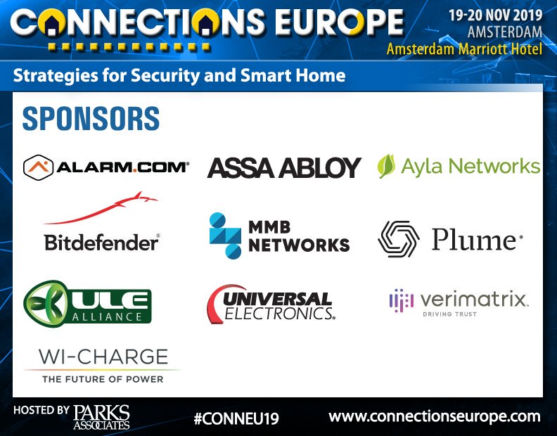 elizparks's tweet photo. Thank you to the #sponsors of 14th annual CONNECTIONS Europe #CONNEU19 #leaders #smarthome #consumertechnology #techtrends #security #provacy #data #security #platforms #entertainment #energy #health https://t.co/e9iE5MXtry