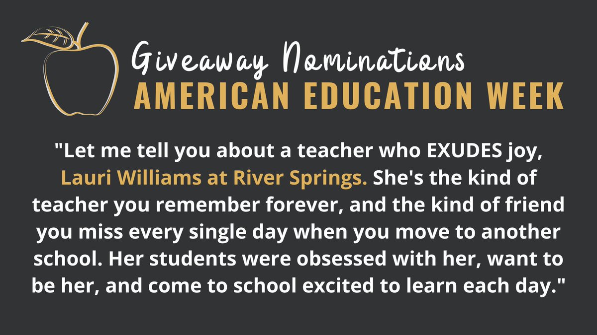 Lex-Rich 5 Schools (@lexrich5schools) on Twitter photo 🍎 Enter a #LexRich5Schools teacher into our #AmericanEducationWeek Instagram Giveaway in partnership with the <a href="/Dist5Foundation/">District5Foundation</a>!
👉🏽Visit bit.ly/2hayx1h for details!
✨GIVEAWAY ENDS AT NOON TOMORROW!✨ 🍎 Enter a #LexRich5Schools teacher into our #AmericanEducationWeek Instagram Giveaway in partnership with the <a href="/Dist5Foundation/">District5Foundation</a>!
👉🏽Visit bit.ly/2hayx1h for details!
✨GIVEAWAY ENDS AT NOON TOMORROW!✨