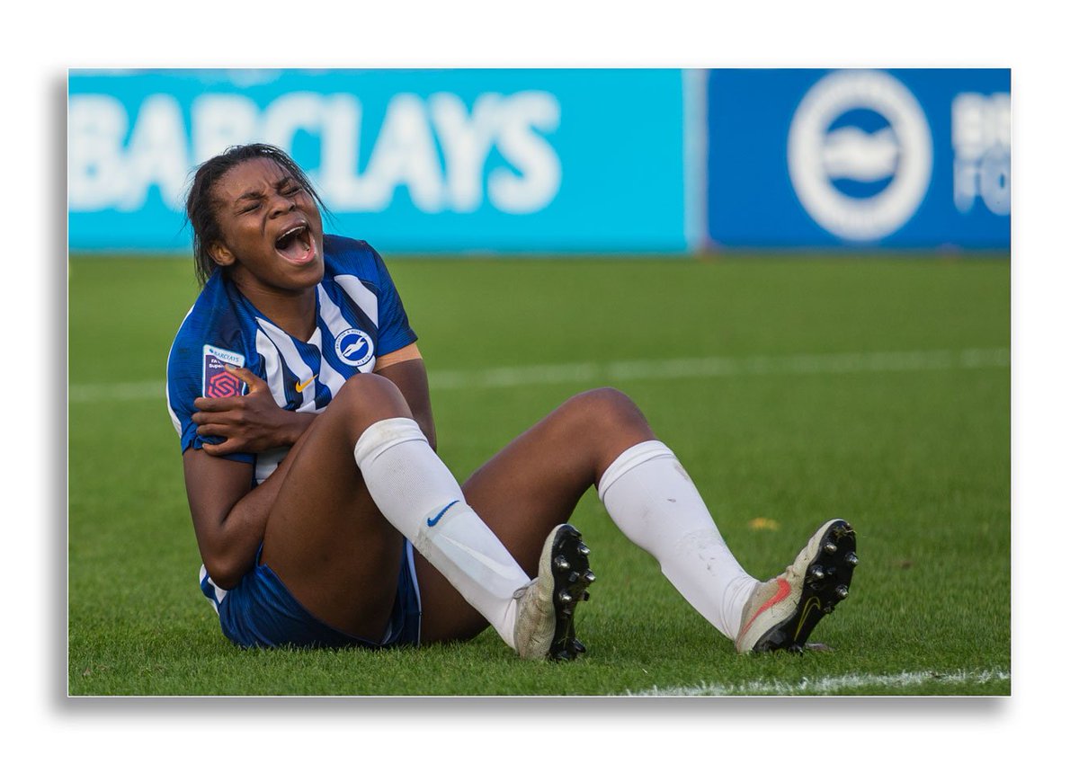 djstottyimages's tweet photo. Pleased to see that Brighton Footballer Ini Umotong is on the mend following her injury during the Brighton v Arsenal game back on 03 Nov 19 ... before you ask Ini is the one keen to see the 'in agony' one balanced with the 'pain free' one all within 5 mins thanks to the physio! https://t.co/aJvaC4NJyV