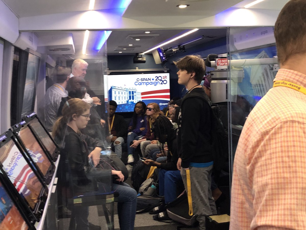 jenben19's tweet photo. Second stop on the #cspanbustour - #BookerHighSchool @ComcastFL https://t.co/zs97h7BV38