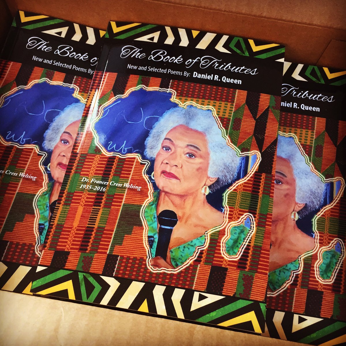 Picked up the first box of my new book this morning! #bookoftributes #poetry #tributes #poetdannyqueen #poems #francescresswelsing #thefinalcall #blackpoetry #blackpoetrymatters @barackobama @michaeljackson @michelobama @utbcdc @uniontemple @prince