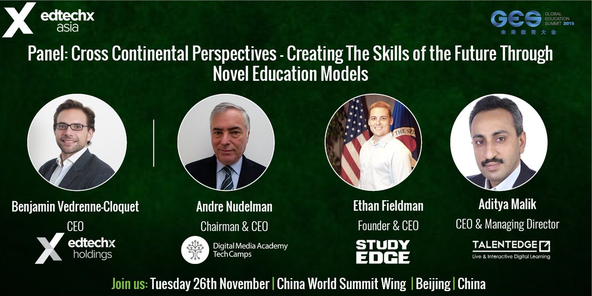 EdTechEurope's tweet image. Next Week, join @DMA_org, @StudyEdge, @talentedgeLDN and @benvedrenne, #EdTechX as they discuss #creating #skillsofthefuture with novel #education models at the GES Summit in #Beijing 
hubs.ly/H0lRN2r0