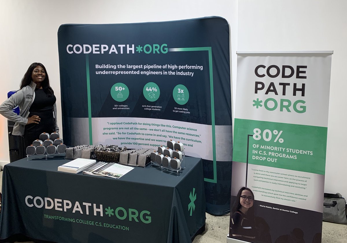 codepath's tweet photo. Just finished setting up our booth at the Atlantic's Power of Purpose Conference where we'll be announcing some news later! https://t.co/fqPK53trCN https://t.co/N4n3VRF40O