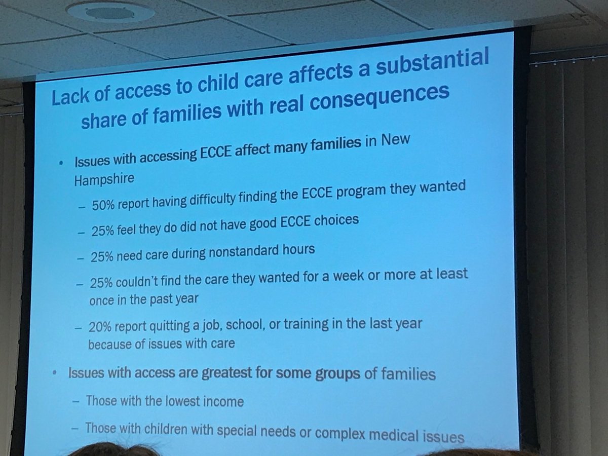 Spark_NH's tweet photo. 20% of NH parents report quitting a job,school, or training in last year because of issues with child care #childcarenh https://t.co/EE2EPbtMWE