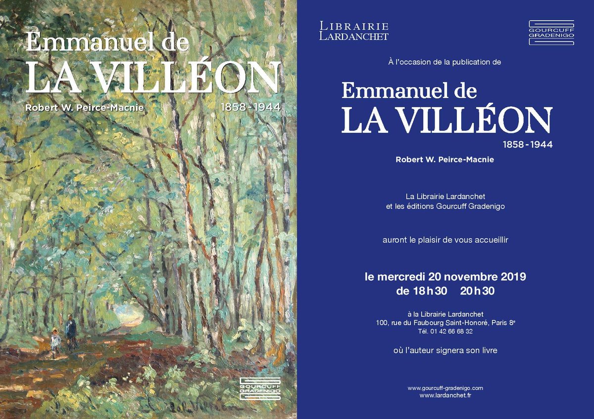 Signature de l'ouvrage
Emmanuel de La Villéon
Robert W. Pierce-Macnie / Editions Gourcuff Gradenigo
Mercredi 20 novembre 2019 de 18h30 à 20h30
à la Librairie Lardanchet