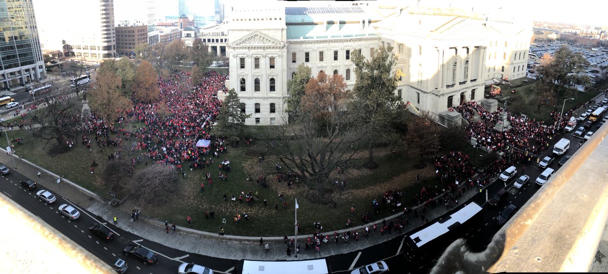 drtimsmith's tweet image. Early stages of the Red for Ed day at the Statehouse! Positive changes for public education start today!
