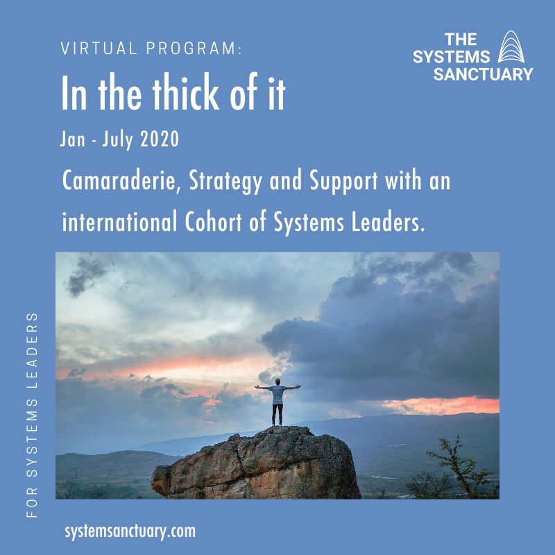 Working on #systemschange &amp; finding it isolating, feeling burnt out? Join us &amp; an international group who get it - virtual peer mentoring. <a href="/SystemSanctuary/">Thesystemsanctuary</a>  Register here: systemsanctuary.com/in-the-thick-o…