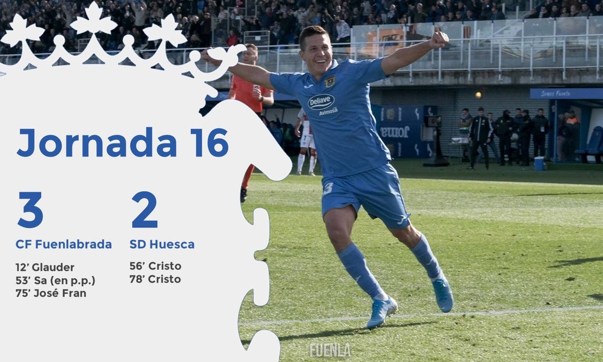 ⚽ El @CFuenlabradaSAD gana 3-2 al <a href="/SDHuesca/">SD Huesca</a> 

➕ Se suman a las cosechadas ante <a href="/RealOviedo/">Real Oviedo</a>, <a href="/RealSporting/">Real Sporting</a> y <a href="/RealZaragoza/">Real Zaragoza</a> en el Estadio Fernando Torres. En total 4V,  3E y 1D.

💻 La mejor crónica 👇

buff.ly/2O4E2fH

 #SomosFuenla #FuenlaHuesca