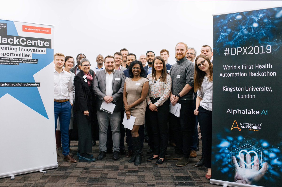 AlphalakeAi's tweet photo. We had judges and mentors from all different areas of health and tech with us at #DPX2019. It was great to see students engaging in conversations with the judges and sharing their ideas whilst also gaining some inside knowledge! #WorldFirstHealthAutomationHackathon #NHSautomation https://t.co/uCW0ua0I5M