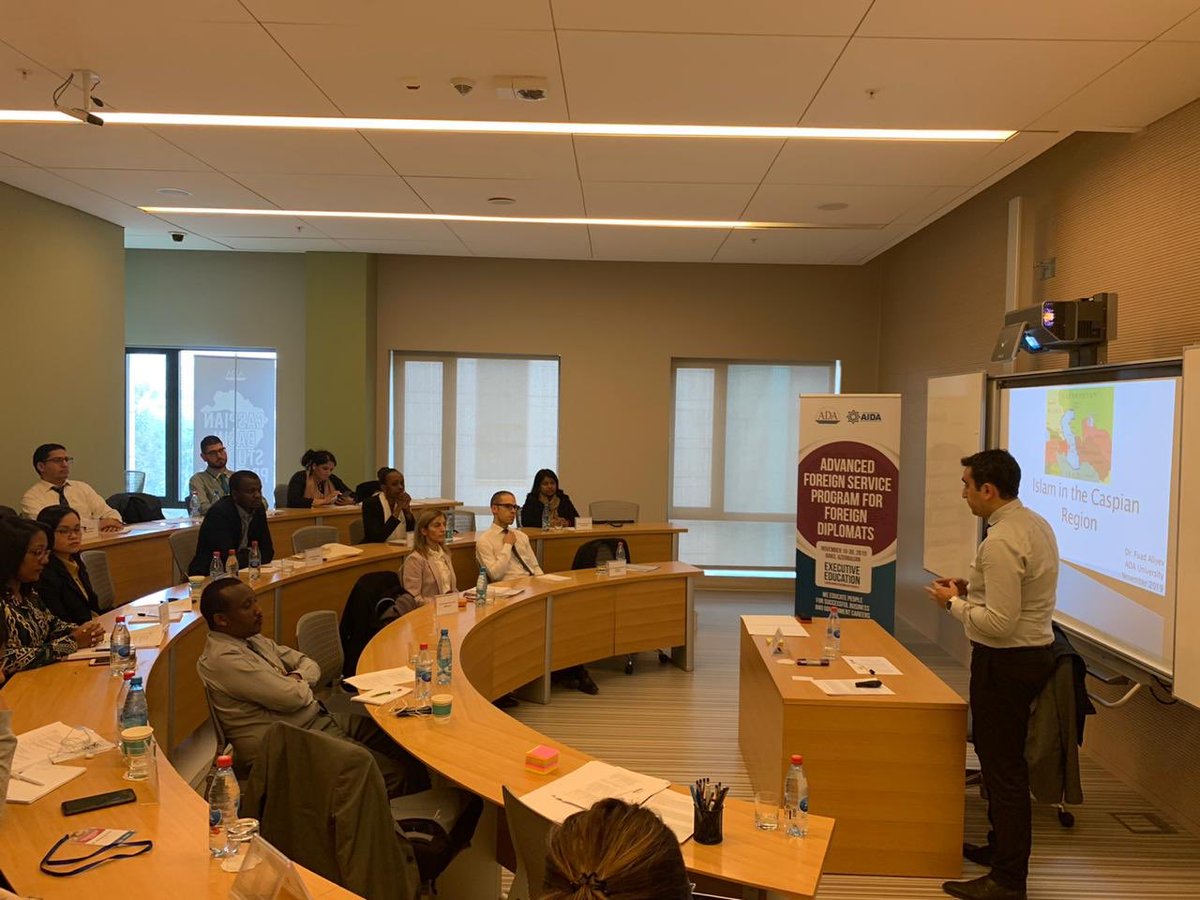 AIDAzerbaijan's tweet photo. Capacity-building seminars on various topics are continued for the participants of Advanced Foreign Service Program #AFSP2019 organized by #AIDAagency in cooperation with the ADA University https://t.co/7OSr8z7Ag4