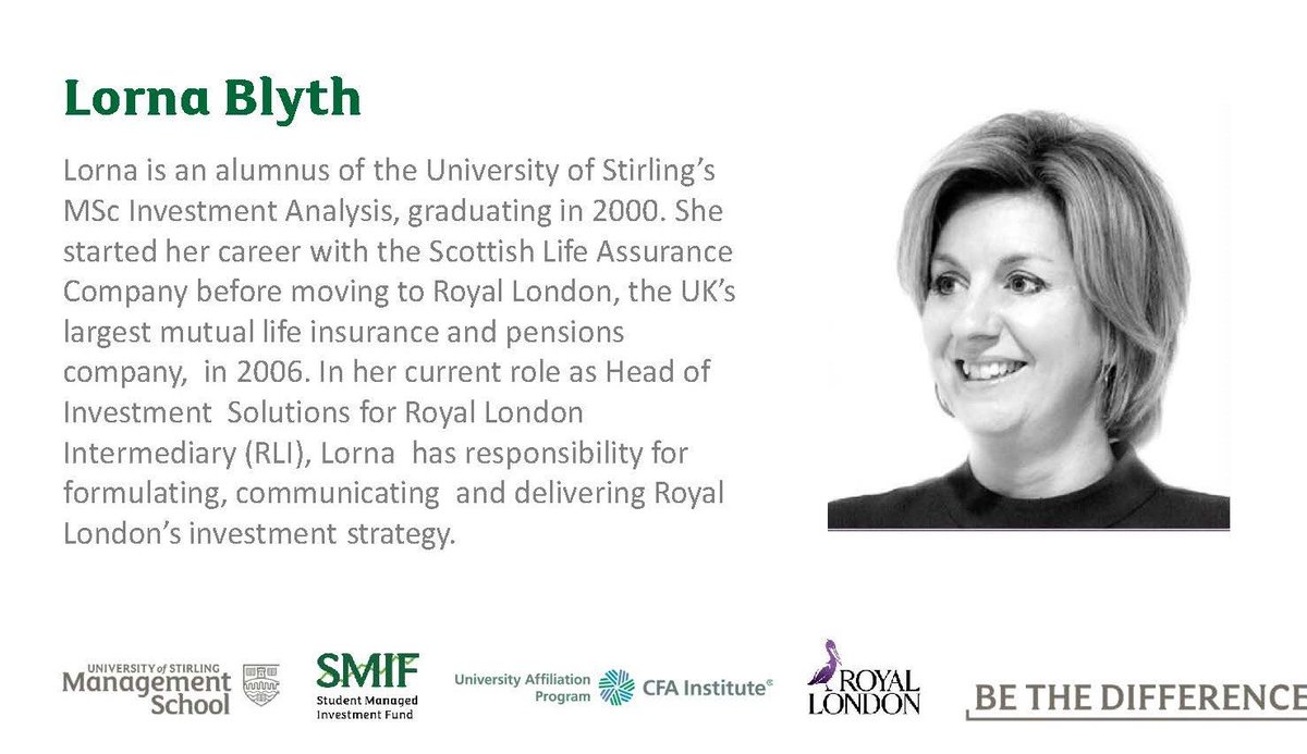 Stir Man School (@stirmanschool) on Twitter photo As part of the <a href="/StirlingUniSMIF/">Stirling University SMIF</a> guest lecture series Lorna Blyth will be presenting her lecture on 'Diversifying your investment career' on 20th November at 2pm in LTB3 this event is open to all alumni, students, staff & members of the public <a href="/StirManSchool/">Stir Man School</a> As part of the <a href="/StirlingUniSMIF/">Stirling University SMIF</a> guest lecture series Lorna Blyth will be presenting her lecture on 'Diversifying your investment career' on 20th November at 2pm in LTB3 this event is open to all alumni, students, staff & members of the public <a href="/StirManSchool/">Stir Man School</a>
