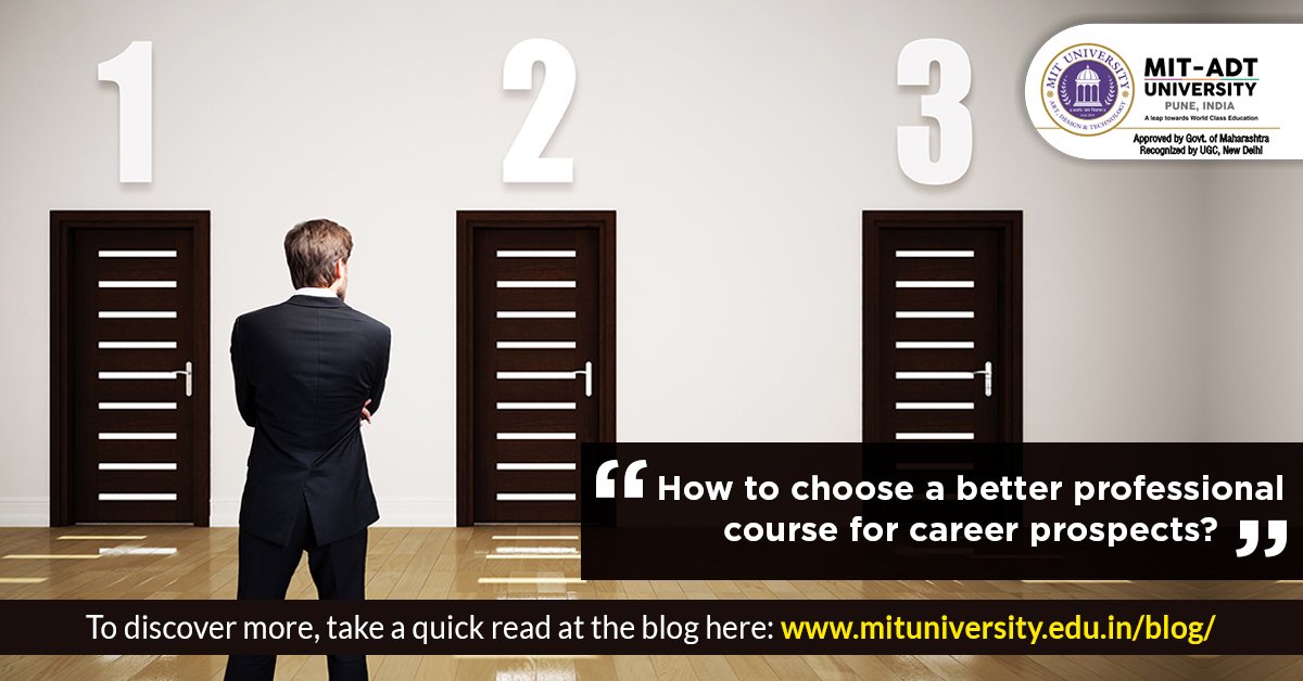 mitadtpune's tweet image. Are you in two minds what career graph you want to achieve? Here's how to choose a better professional course for career prospects. 
✅ To discover more, take a quick read at the #Blog here: mituniversity.edu.in/how-to-choose-…. 
#BlogPost #KnowMITADT #WeAreMITADT #MITADT #WorldClassEducation