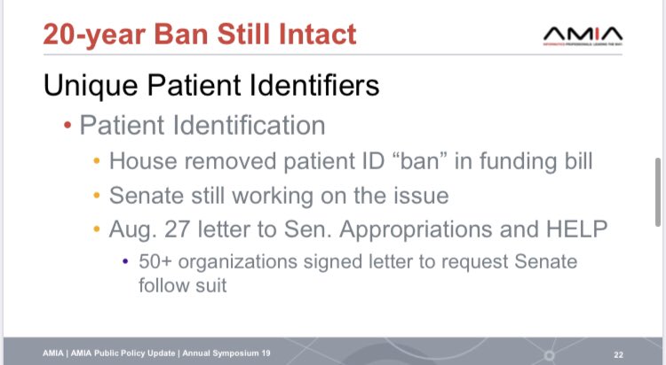 In case you haven’t been following. The ‘funding’ ban on NPIs was removed by the house, but still being worked on in the senate. Whether or not we move towards a NPI, we need a NATIONAL strategy towards solving this. #AMIA2019