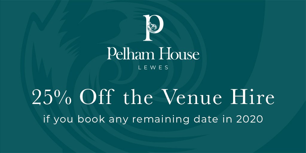 Hello <a href="/pelhamweddings/">Pelham House</a>! Save 25% off the venue hire fee when you book a 2020 wedding date! bit.ly/35fXprF