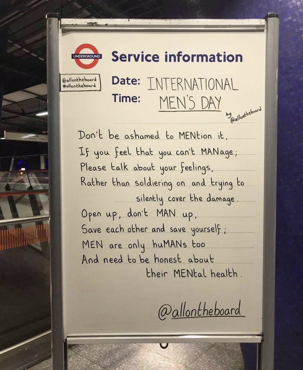 countybridesltd's tweet photo. An important message today from @allontheboard ... ‘open up don’t man up’ #InternationalMensDay https://t.co/Bmc1A3T6kC