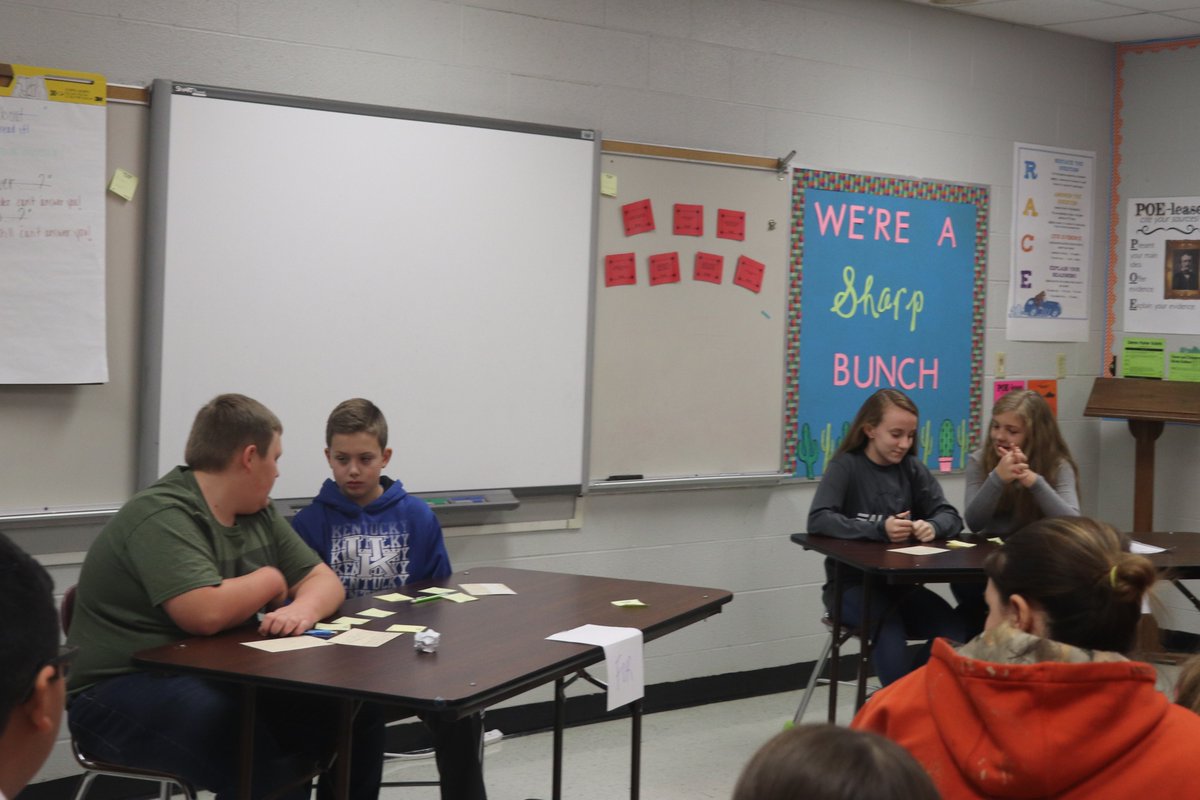 MonroeCoMS's tweet photo. It's time for a debate! Students in Mrs. Ashlee's class are doing debates over different articles.The debate that the students are doing in the picture below is about longer school hours or shorter school hours.
#STLP2020 @monroekyschools  @marissamcnew https://t.co/mmjfHQ6DlE