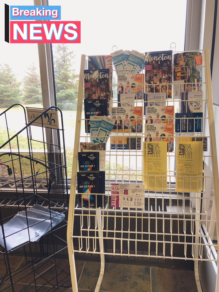 knowthescore2's tweet photo. Consultez ces brochures sur les activités sur et hors campus!  Un excellent moyen de réduire le stress et de passer du temps avec vos amis est de vous impliquer davantage dans votre communauté @campus_moncton #kts2 #udemoncton https://t.co/RQL94r1AGi