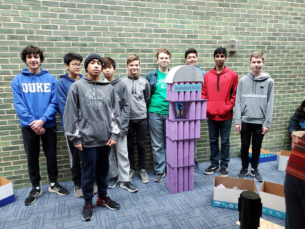 Justin_Zummo's tweet image. Yesterday my Gold 2 PLTW Intro to Engineering class built their CANstruction designs for this year&apos;s food drive! We have the Krusty Krab, Doofenshmirtz Tower and a Chicago Style Hot Dog. I&apos;m a little biased but I think they turned out great! #gbsnow #gbsengineering #canstruction