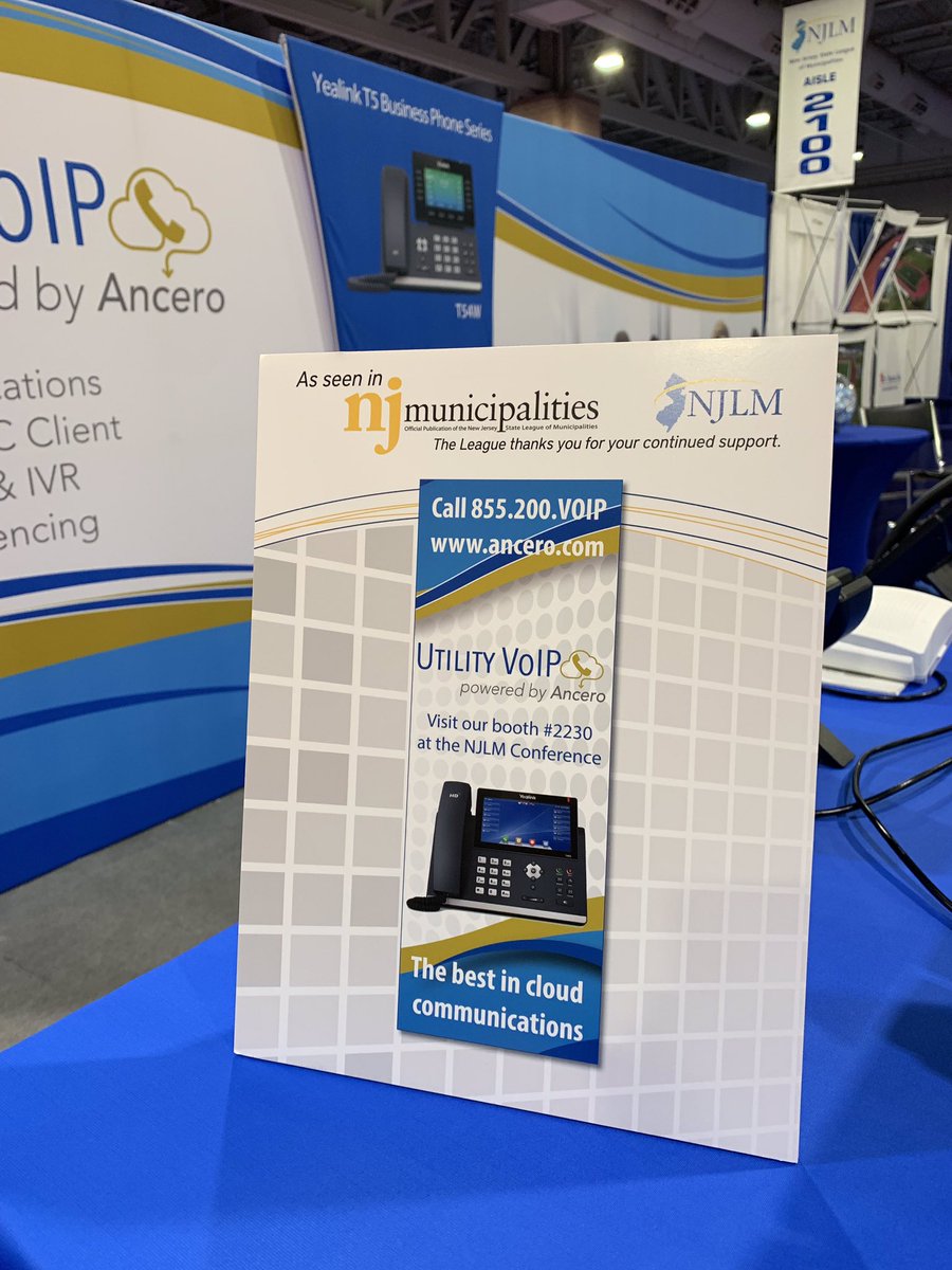 goancero's tweet photo. First day of @NJ_League officially open! The best in cloud communications at Booth 2230 #UtilityVoIP #cloud #unifiedcommunications #njleague #NJLM #localgov #municipalities https://t.co/Xcj8N50sT6