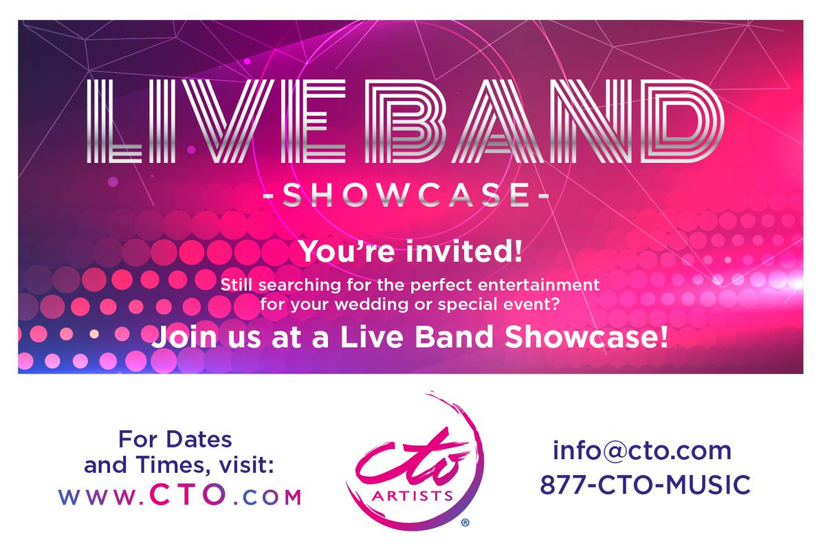 Only three more live showcases left in 2019!  Call or email us today for dates, venue info and to reserve your spot.