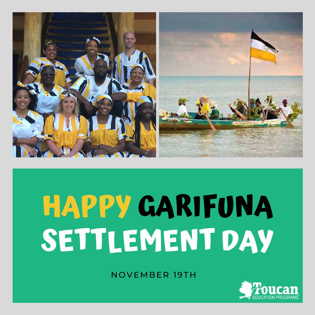 studyinbelize's tweet photo. Happy #GarifunaSettlementDay! This day is celebrated throughout Belize by the re-enactment of the arrival of the Garinagu people to Belize, #processions, #drumming, #traditionaldancing &amp; other cultural activities. #history #culture #music #food #studyinbelize #servelearnexplore https://t.co/M8n3hdH4Ex