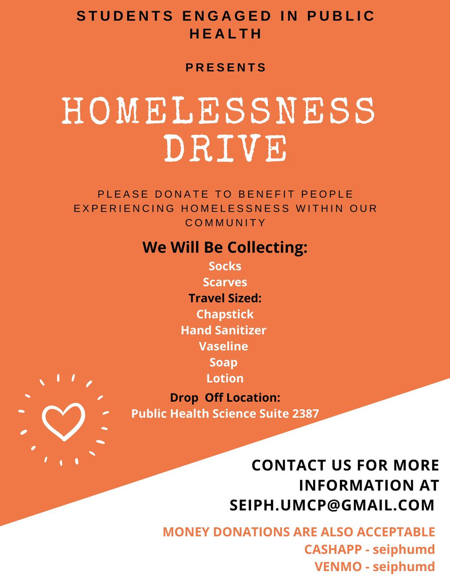 seiphumd's tweet photo. We are having a homelessness drive ! Please donate the items listed below to our drop off location in SPH ! If you would rather donate money, you can send that to either our cashapp or venmo. Thank you ! https://t.co/lKOkdiuzG0