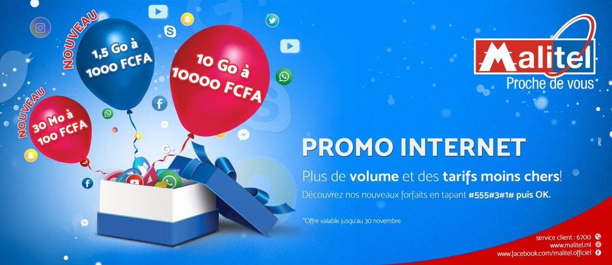 MoovAfrica_ml's tweet photo. 🌟🌟☄️☄️ Découvrez les nouveaux forfaits Internet Malitel 🌟🌟☄️☄️ C'est plus de volume et des tarifs moins chers! Tapez: #555#3#1# puis OK #Malitel #Douba #AwKelenTa https://t.co/KngVfAzBmw