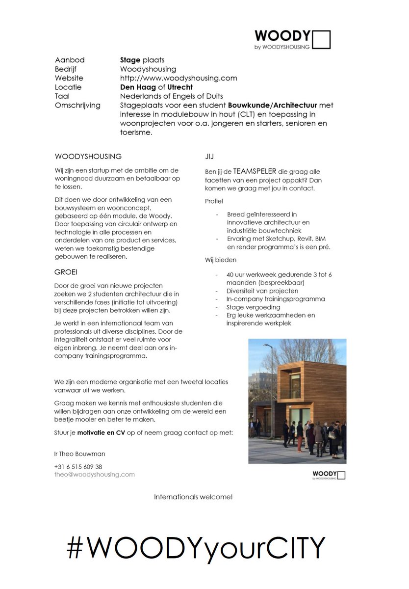 woodyshousing's tweet photo. #WOODYyourCITY #houtbouwers #stage #architectuur #bouwkunde #modulebouw #huisvesting #wooncrisis https://t.co/a7snS1rw2Q