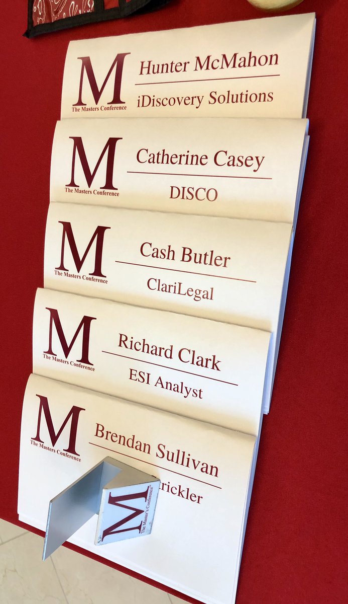 MastersConf's tweet photo. RT MastersConf: Atlanta Masters esianalyst #Mastersconf seyfarthshawLLP clarilegal SullStrickLLC csdisco iDiscoveryInc https://t.co/m0IFTPUkb0