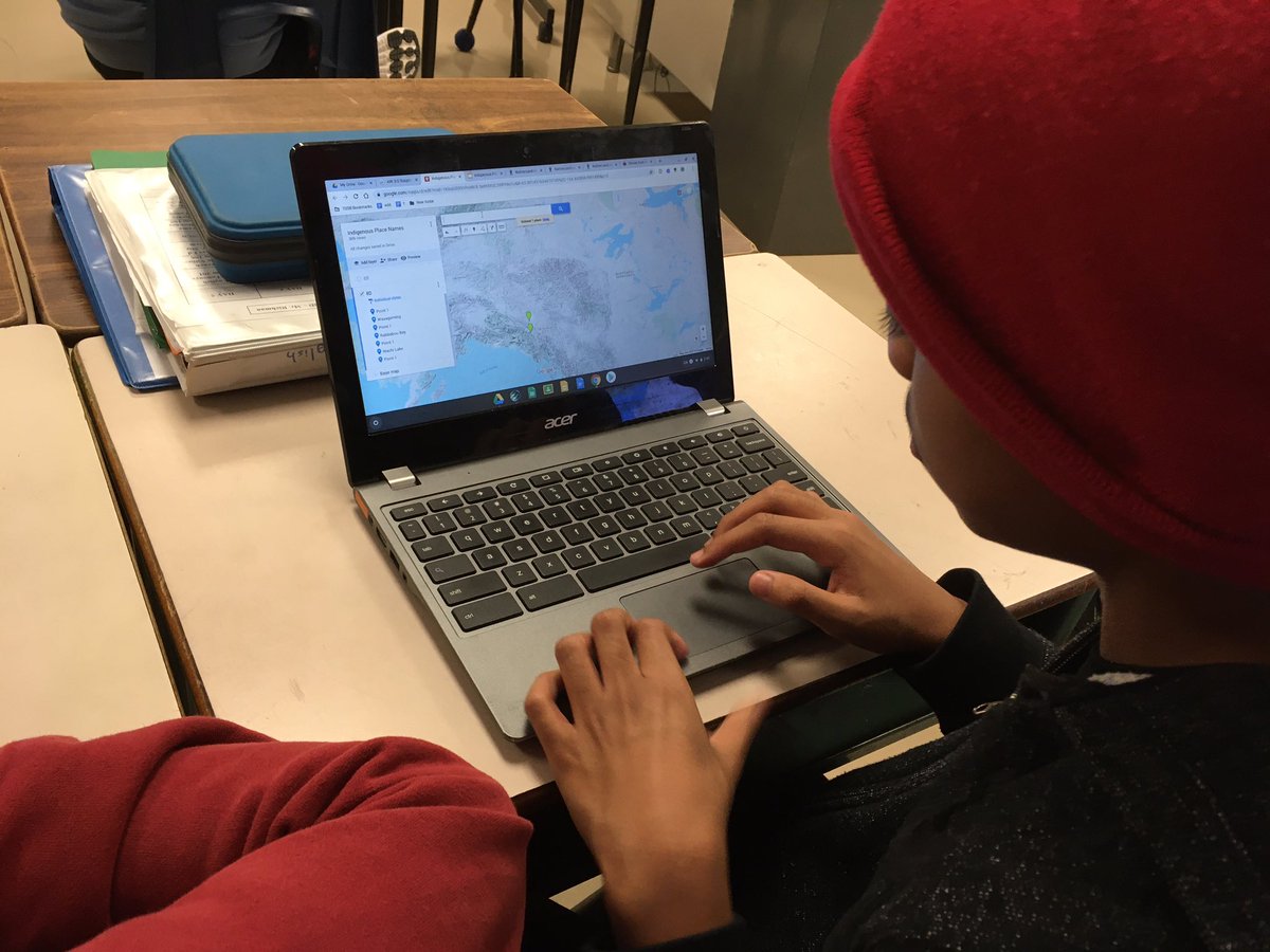 mrstanouye's tweet photo. A little late for #GISDay2019 - students investigate Indigenous Place Names & Treaties and then share their findings using Google MyMaps #spatialsignificance #ontsshg #tdsbswsh #reconciliation @JosephHoweSr @nativelandnet https://t.co/gfLa1yMr3p
