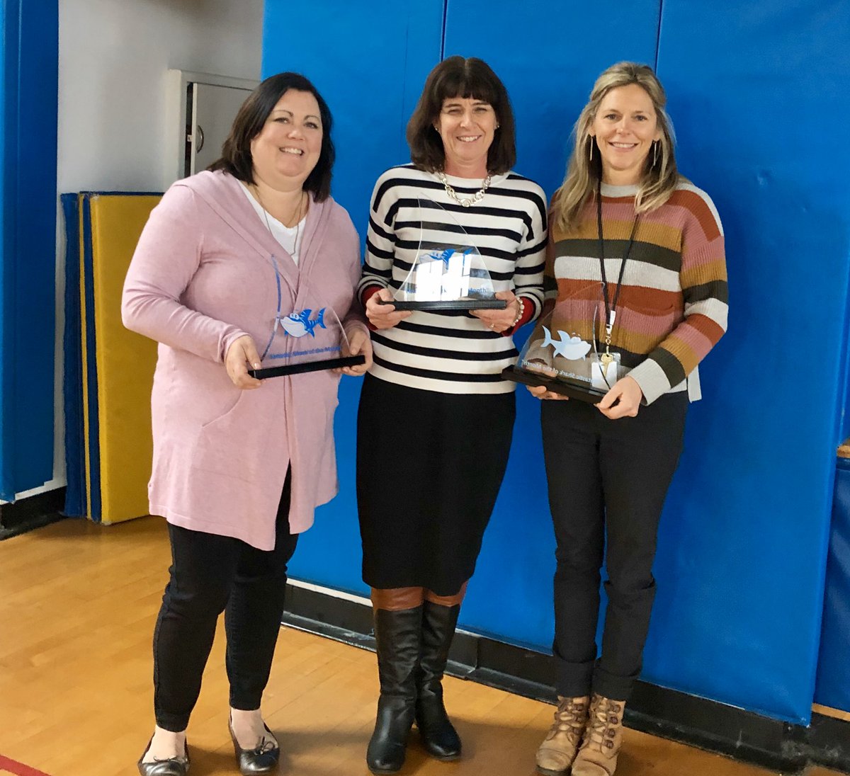 jenkins_school's tweet photo. Our #PBIS assembly today celebrated trustworthiness. Congratulations to everyone earning an award! Ms. MacDonald also acknowledged students running or walking the most laps with the “Sharks on the Move” award. Way to go! @ScituateSchools https://t.co/9gRtXXeG6l