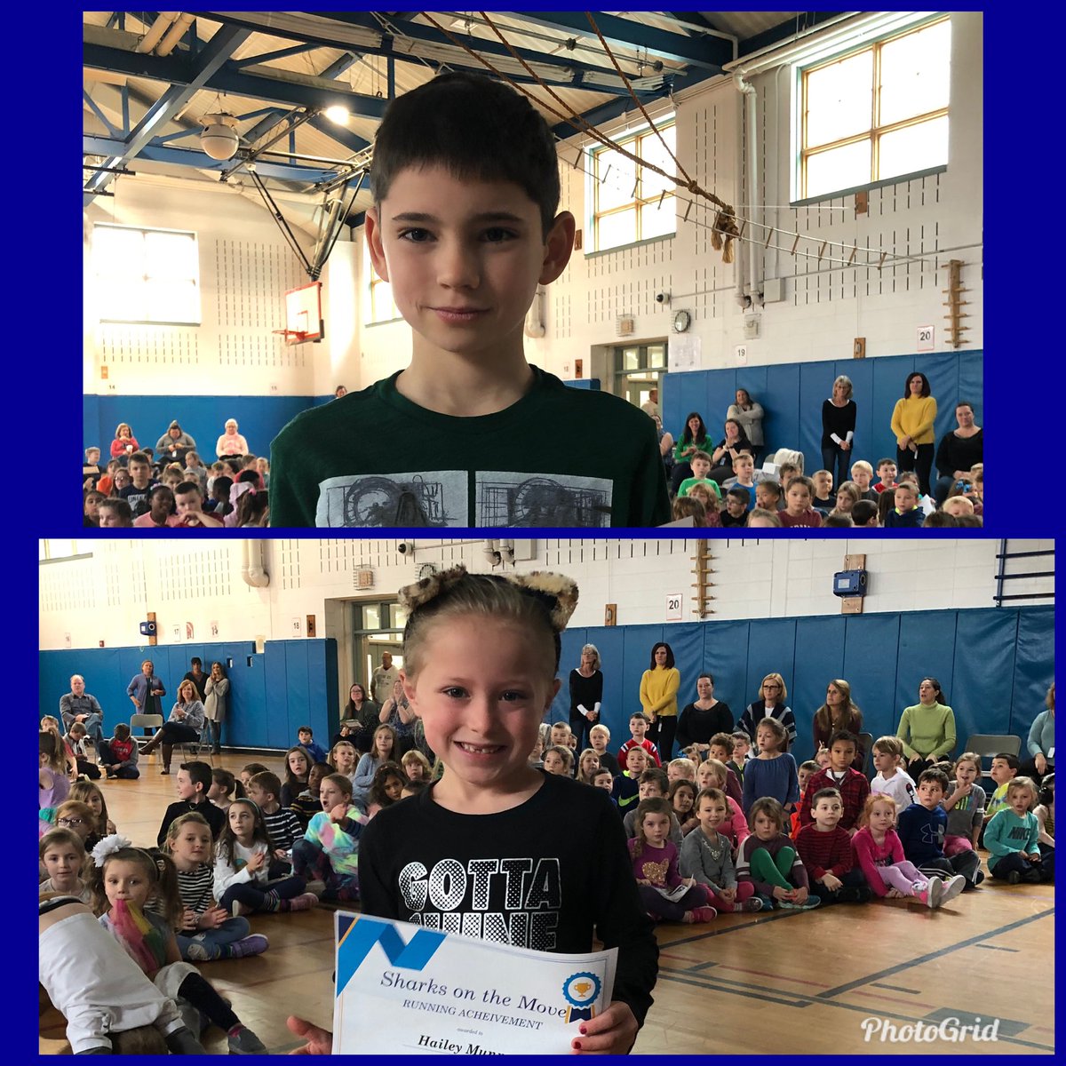 jenkins_school's tweet photo. Our #PBIS assembly today celebrated trustworthiness. Congratulations to everyone earning an award! Ms. MacDonald also acknowledged students running or walking the most laps with the “Sharks on the Move” award. Way to go! @ScituateSchools https://t.co/9gRtXXeG6l