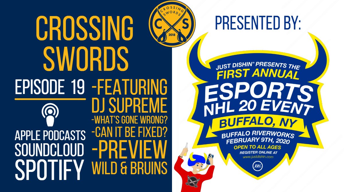 The boys are back with a brand new episode of #CrossingSwords and they brought in @tsupreme to get his thoughts on the Sabres’ season thus far and how they can improve

Apple: podcasts.apple.com/us/podcast/tra…
Spotify: open.spotify.com/episode/0idYYL…
SoundCloud: soundcloud.com/trainwreckspor…