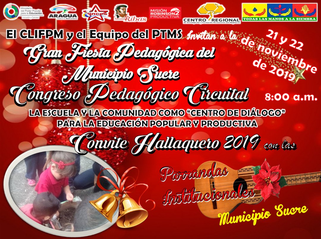 @saclarigue <a href="/leoalvacabrera/">Prof. Leonardo Alvarado</a> <a href="/AraguaEducacion/">Sec. de Educación</a> <a href="/nelmarkarina/">NELMAR GUEVARA</a> @josevsierra @ArtYoFoT @ZE_Aragua <a href="/cen_araguaney/">araguaney</a> <a href="/CLFIFLA/">Centro De Formación</a> <a href="/ViceSocialT/">Vice Social Territorial</a> <a href="/anaderodriguez_/">𝓐𝓷𝓪 𝓭𝓮 𝓡𝓸𝓭𝓻í𝓰𝓾𝓮𝔃 🇻🇪</a> <a href="/MaestraTuitera/">Miriam Mayorga</a> <a href="/fotoecocultura/">Yoger Armas ¡Siempre Por El Camino De Chávez!</a> <a href="/Thaniamai/">Thania Torres #SucrePotenciaEducativa</a> <a href="/ClifmSan/">CLIFM SAN CASIMIRO</a> <a href="/AragEducBolivar/">CDCE MCPIO BOLIVAR</a> <a href="/RMarcoTorres/">Rodolfo Marco Torres</a> <a href="/eligio_merca/">quintin eligio merca</a> <a href="/wardofmusic1/">JoseManuelBarroso</a> <a href="/maestrayosoy/">Jhoselin</a> <a href="/JosePenb/">PENB "José Antonio Maitin "</a> <a href="/ptmsribas/">Prof Gregorio Raymond</a> <a href="/cifpmsanseb/">CLIFPM San Sebastian Don Miguel R. Utrera</a> <a href="/Marbellaluque/">Marbella Luque</a> <a href="/Crifpmamarino2/">Centro Local Santiag</a> <a href="/neljulger/">🙏NELJULGER 68K🇻🇪</a> <a href="/netsyj/">netsycolmenares@hotmail.com</a> <a href="/ssileneg/">silene gomez</a> @prof_yurbe <a href="/centroinvestig1/">CLIFPMA 'Luís Bigott'</a> <a href="/ElYakiDigital/">Edwin José</a> <a href="/BerthaRodrgue19/">Bertha  Rodríguez</a> <a href="/BeatrizNogales8/">Beatriz Nogales</a> <a href="/cinfopermag/">CLIFPM "Argelia Laya"</a> @ClifpC El #CongresoPedagógicoCircuital y el #ConviteHallaquero se realiza este 21 y 22 de Nov, sera un espacio para el encuentro, la alegría , el compartir, la amistad , la paz y el amor entre el gremio educativo.

<a href="/leoalvacabrera/">Prof. Leonardo Alvarado</a>