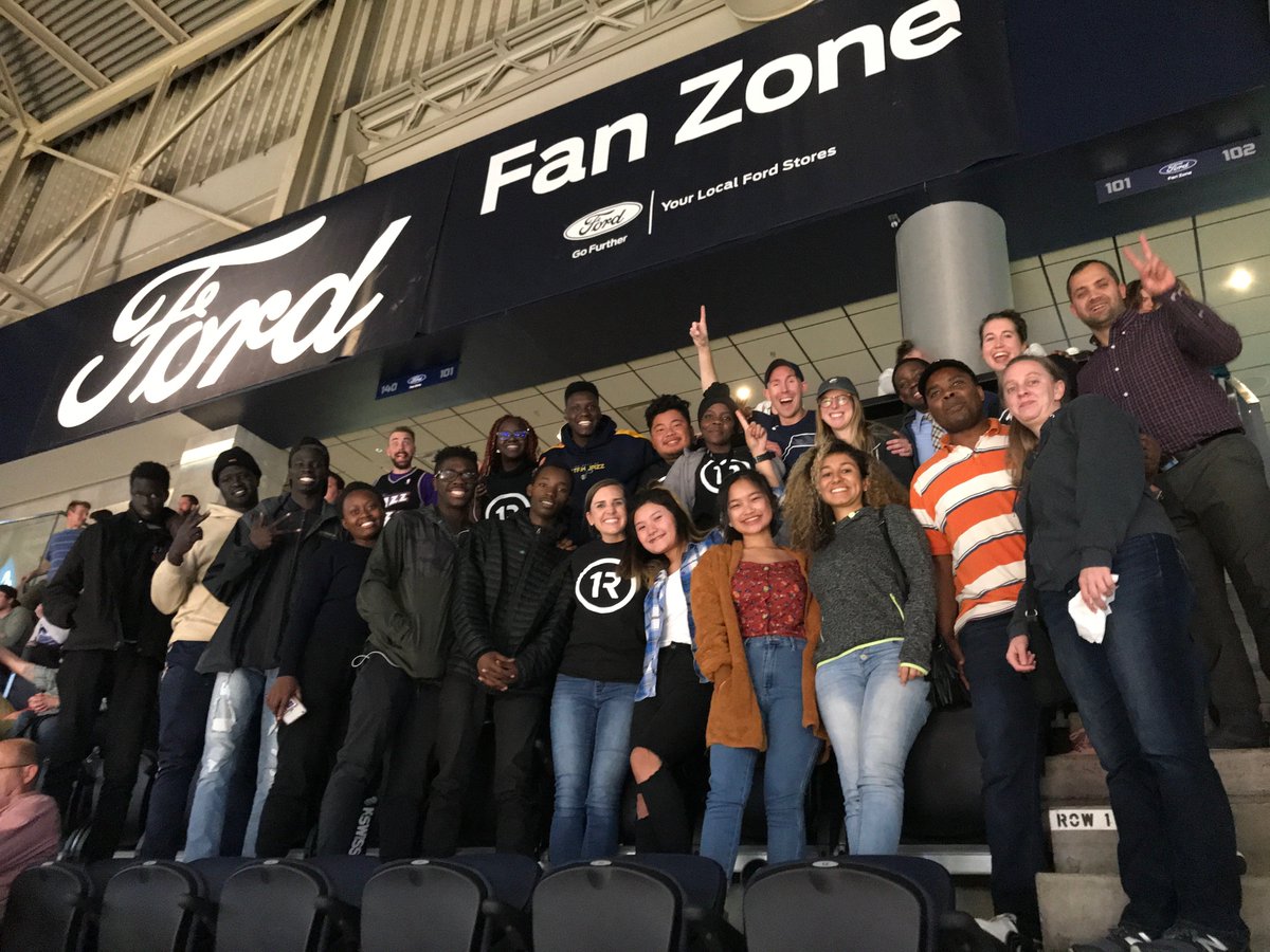 one_refugee's tweet photo. A huge thank you to @daanteee for providing us with tickets to the game last night! We had a great time cheering for the @utahjazz! https://t.co/EwrqPFxLkZ