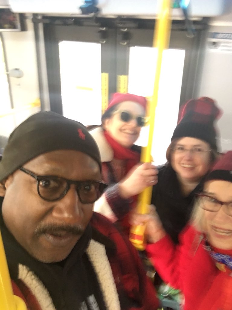 MrVJAlexander's tweet photo. It really is a small world. En route to the #Red4Ed #teacher march I rode the Red Line Bus and met three teachers from my high school, #WayneHighSchool in Fort Wayne, Indiana. https://t.co/EMDEtqjMoE