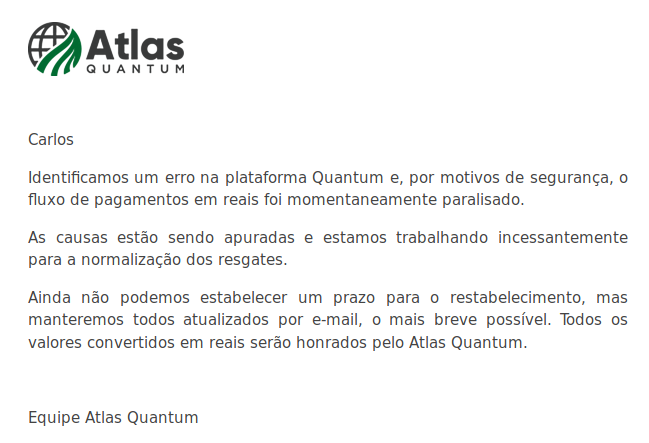 ocarloslopes's tweet image. Isso faz uma semana.

O "erro" encontrado na plataforma: "sem saldo" @AtlasQuantum #AtlasQuantum