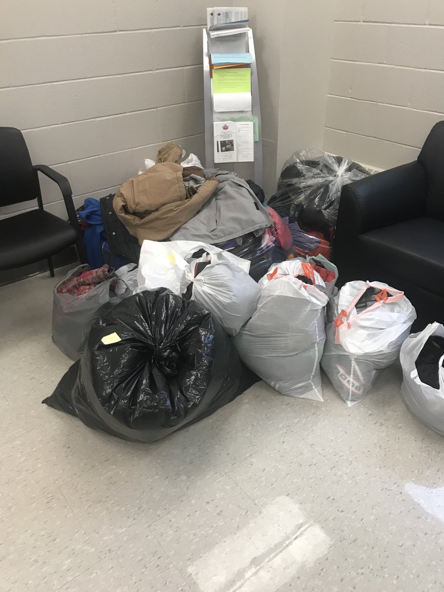 Such an amazing amount of donations for our annual winter clothing drive! Our community is going to help a lot of people in need!!! #faithembedded #faithwitnessed #faithrenewed ⁦@LDCSB⁩ ⁦@Staudt1⁩