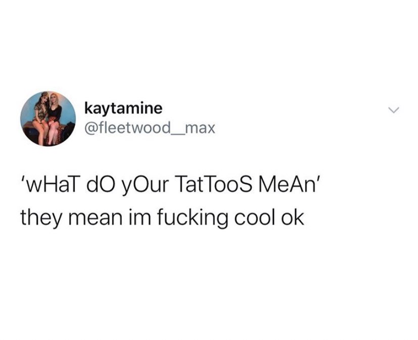 RedDextro's tweet photo. Me when people ask why I got face tats... https://t.co/eLX3AyFB42