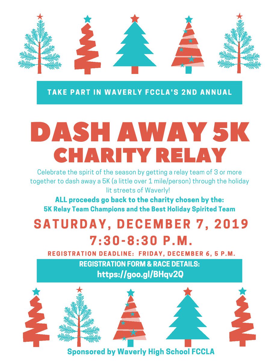 This year is our 2nd annual Dash Away 5K Charity Relay! We hope you consider having your family and friends register a team! ALL proceeds go towards the charity of choice of the winning team and the best-spirited team (for those who do not run competitively or may choose to walk)