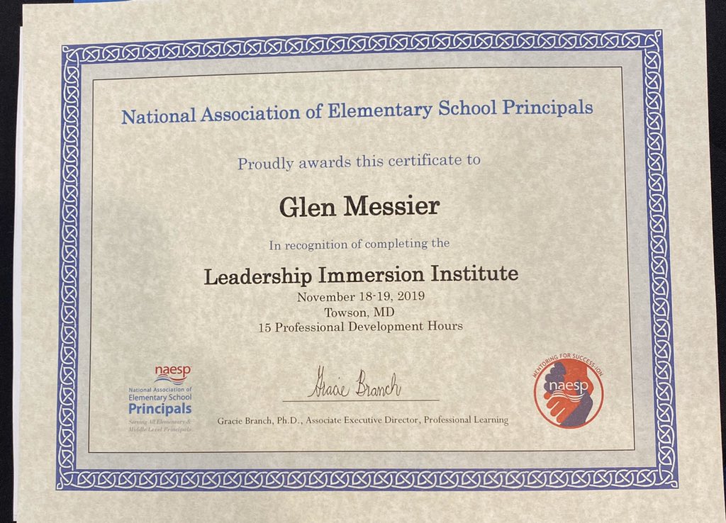 Successful completion of the @NAESP Leadership Immersion Institute! Next up is the 9-month internship to become a nationally certified mentor! Big thank you to @tballmaesp & @maesp for hosting! #NAESPLLC #PillarsAndPractices #EmpowerPeople #BuildCulture #OptimizeSystems