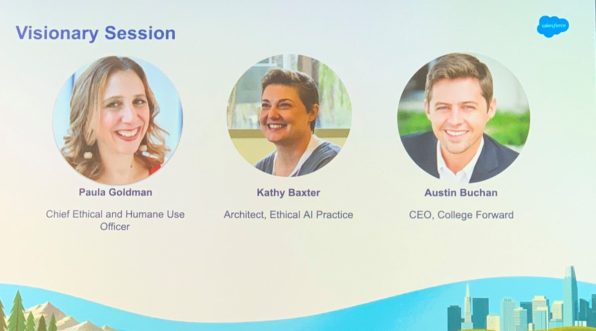 McGeeSmith's tweet image. Analyst Vision Session first-half focus is the ethical use of technology, led by @Salesforce&apos;s first ever Chief Ethical and Humane Use Officer @PaulaGoodman #DF19